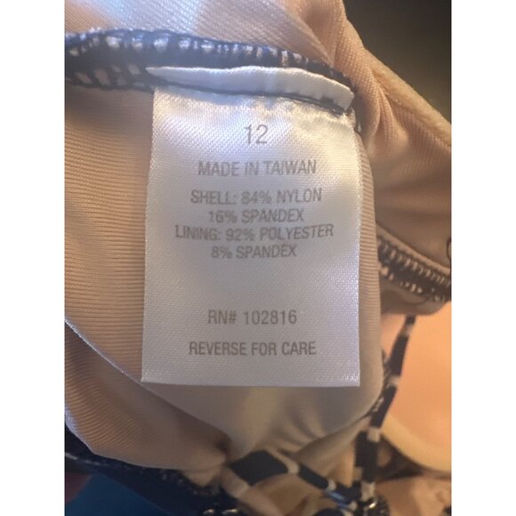 NWT Garnet Hill Womens Size 12 Blue & White Striped Swim Dress Modest Beach - Picture 5 of 7